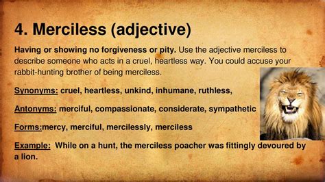 merciless adjective .